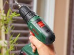 Akumuliatorinis suktuvas BOSCH Green Easy Drill 18V-40, 18V, 1 x 2 Ah akumuliatoriai, maks. sukimo momentas 40 Nm, LED apšvietimas, 2 greičiai, 1,3 kg