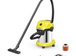 Sauso - šlapio siurbimo dulkių siurblys KARCHER WD 3 S, 17 litrų metalinė, dulkių talpa, filtras, galingumas 1000 W, 4 m ilgio elektros laidas, 2 m ilgio žarna, 1.628-135.0