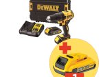 Akumuliatorinis gręžtuvas DEWALT DCD771S2-QW, maks. sukimo momentas 42 Nm, 18 V, 2 x 1,5 Ah akumuliatoriai, kroviklis, lagamine