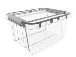 Daiktadėžė PLAST TEAM Pro Box, su dangčiu, skaidri, 39 x 25,8 x 51 cm, 32 l