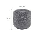 Keraminis lauko vazonas Ashora II, pilkos sp., 32 x 32 x 32 cm.
