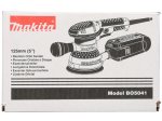 Ekscentrinis šlifuoklis MAKITA BO5041, galia 300 W, 125 mm, 4000-12000 min-1, 2,8 mm, 1,4 kg