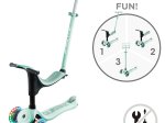 Paspirtukas GLOBBER Go Up Sporty Lights V2, mėtinės spalvos, apkrova iki 20kg