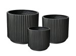 Keraminis lauko vazonas Noctura I, juodos sp., 24 x 24 x 25 cm.