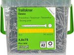 Terasiniai medsraigčiai ESSVE Classic, 4,8 x 75 mm,  A2 nerūdijantis plienas, 600 vnt.