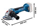 Akumuliatorinis kampinis šlifuoklis BOSCH Professional, GWS 18V-10 P Solo, 125 mm, be akumuliatoriaus ir kroviklio