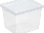 Daiktadėžė PLAST TEAM Basic Box, su dangčiu, skaidri, 20,5 x 14,5 x 17 cm, 3,5 l