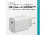 Telefono įkroviklis DELTACO USBC-GAN05, 1x USB-C, 67 W, baltos sp.