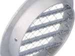 Lauko ventiliacijos grotelės ALNOR USAV-125, pagamintos iš aliuminio ir nerūdijančio plieno tinklelio, 125 mm