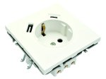 Kištukinis lizdas TOPE Bora, 1 vietos + USB-A + USB-C, įleidžiamas, baltos sp., su įžeminimu, 500900015