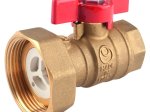 Rutulinis ventilis FERRO KSP1, su laisvąja veržle siurbliui, atbuliniu voštuvu, trumpa rank., 1" x 1 1/2" vidus-vidus, KSP1