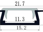 Profilis LED juostoms AVIDE AT-3588, komplektas, įleidžiamas, skaidrus dangtelis, 15,2 x 7,8 mm, ilgis 2 m