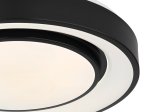 Lubinis LED šviestuvas GLOBO Sully, 24W + RGB 6W, 230V, 2500lm, 3000-6500K + RGB (kompl. 2xAAA, pultas), dimer., vaivorykšt., juodas, 380x75 mm, 41368-24.