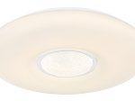 Lubinis LED šviestuvas GLOBO Sully, 24W + RGB 6W, 230V, 2500 lm, 3000-6500K + RGB keičia sp., su pultu, dimer., vaivorykšt., baltas, 410 x 70 mm.