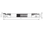 Dujų žarnelė FERRO, 1/2", 1m, su plieniniu tinkleliu, vidus/išorė, WGN1000
