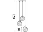 Pakabinamas šviestuvas SEARCHLIGHT Radiance, E27, 3 x 60W, 230V, 460 x 460 x 300 mm, maksimalus aukštis 1200 mm, 44520-3SM