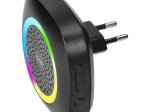 Skambutis bevielis ORNO Pela Ac, LED RGB, nuotolis 300m, 230V AC, 60 melod., diapazonas 0-92dB, juodos sp.