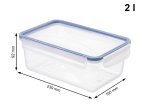 Hermetinė maisto saugojimo dėžutė, 2 l, skaidri su mėlynu dangteliu