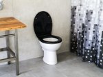 Klozeto dangtis RIDDER Miami, lėtai nusileidžiantis, juodas