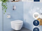 Klozeto komplektas GROHE EURO CERAMIC 2.0, komplekte rėmas Solido 5 in1, klozetas be nuplovimo lanko, lėtai nusileidžiantis dangtis, Triple Vortex nuleidimas, Arena Cosmopolitan mygtukas, tvirtinimai, chromo spalva, 102514SH00