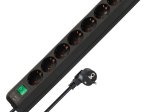 Ilgiklis BRENNENSTUHL Eco-Line, 8 lizd., 3m, su įž., su jungikliu, 3x1,5, juodos sp., 1159300018