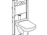 Klozeto komplektas GEBERIT Duofix, komplekte rėmas 112 cm, mygt., pakab. SELNOVA SQUARE klozetas be nuplovimo lanko, lėtai nusileidž. dangtis, 118.402.21.2