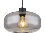 Pakabinamas šviestuvas GLOBO Giuseppe, E27, 1 x 40W, 230V, matinis juodas metalas, dūmų sp. Stiklas, 280 x 1200 mm, 15566H