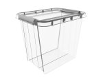 Daiktadėžė PLAST TEAM Pro Box, su dangčiu, skaidri, 39 x 43,5 x 51 cm, 53 l