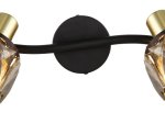 Kryptinis šviestuvas GLOBO Iniana, E14, 2 x 40W, 230V, aukso sp., 280x220x180 mm