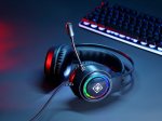 Laidinės žaidimų ausinės DELTACO GAMING DH220, USB, RGB, juodos sp., GAM-168