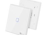Išmanusis jungiklis SONOFF T2Eu1C-Rf, 1 kanalo, 2xCR2032 elementai (į kompl. neįeina), valdomas liečiamu mygtuku, programėle, Wi-Fi, baltos sp.