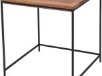 Metalinis staliukas mediniu stalviršiu, juodos sp., 35,5 x 35,5 cm, aukštis 35,7 cm