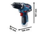 Akumuliatorinis suktuvas BOSCH Professional GSR 12V-35, 12 V, sukimo momentas 20-35 Nm, komplekte 2 x 3,0 Ah akumuliatoriai ir kroviklis, lagaminas, 06019H8002