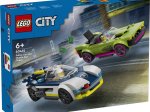 Konstruktorius LEGO City, policijos automobilis ir galingo automobilio gaudynės