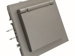 Kištukinis lizdas TOPE Bora, 1 vietos, įleidžiamas, pilkos sp., su įžeminimu, IP44, 16 A, 250 V, 500900060