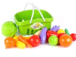 Žaislinis parduotuvės krepšelis TECHNOK, su daržovėmis ir vaisiais, 17 vnt., 5354