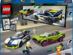 Konstruktorius LEGO City, policijos automobilis ir galingo automobilio gaudynės