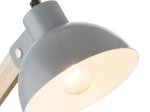 Stalinis šviestuvas GLOBO Tongariro, E27, 1 x 40W, 230V, su jungikliu, šviesus medis, pilkos sp. metalas, 320 x 160 x 450 mm, 21503