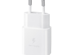 Telefono įkroviklis SAMSUNG, 25 W, komplekte adapteris ir Type-C 1.8 m laidas, baltos sp.