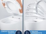 Klozeto komplektas GROHE START ROUND, komplekte rėmas Solido 5in1 113 cm, pakabinamas klozetas, be nuplovimo lanko, tvirtinimai, matinis juodas mygtukas Even, 3/6L, 103847SH00