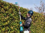 Akumuliatorinės gyvatvorių žirklės MAKITA DUN500WZ, 18 V, darbinis plotis 50 cm, bešepetėlinis variklis, svoris 4,5 kg. Be akumuliatorių ir pakrovėjo.