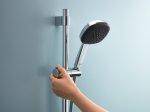 Dušo komplektas GROHE QuickFix Vitalio Comfort 110, 2-srovių dušelis, stovas ir žarna, klijuojamas arba prisukamas, chromo spalva, 26929001