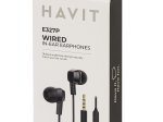 Laidinės ausinės HAVIT DOT 327, 3, 5 mm,  laido ilgis 1, 5 m,  su mikrofonu,  juodos sp.