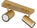 Kryptinis šviestuvas GLOBO Robby, GU10, 2 x 25W, 230V, aukso sp., 260x60x120 mm