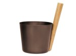 Pirties kibiras RENTO, aliuminis / mediena, talpa 5 l, 23 x 23 cm, rudos spalvos