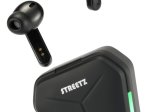 Ausinės STREETZ TWS-115, True Wireless Stereo, 500 mAh, su dėžute, matinės juodos sp.
