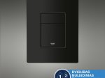 Klozeto komplektas GROHE START ROUND, komplekte rėmas Solido 5in1 113 cm, pakabinamas klozetas, be nuplovimo lanko, tvirtinimai, matinis juodas mygtukas Even, 3/6L, 103847SH00