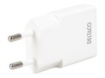 Telefono įkroviklis DELTACO USBC-AC156, 1xUSB-C, 30W, plonas, baltos sp.