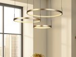 Pakabinamas LED šviestuvas SEARCHLIGHT Grace, 107.5W, 2700K, AXPxG 137x112x80 cm, aukso sp., 20227-3GO