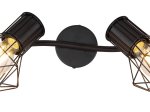 Kryptinis šviestuvas GLOBO Priska, E27, 2 x 40W, 230V, juodos sp., 340x130x190 mm